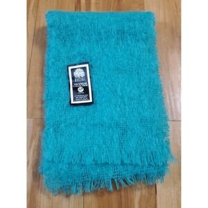Whitley Willows Neckwear 62% Mohair 38% Wool Scarf Shawl Turquoise Blue